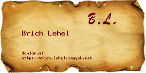 Brich Lehel névjegykártya